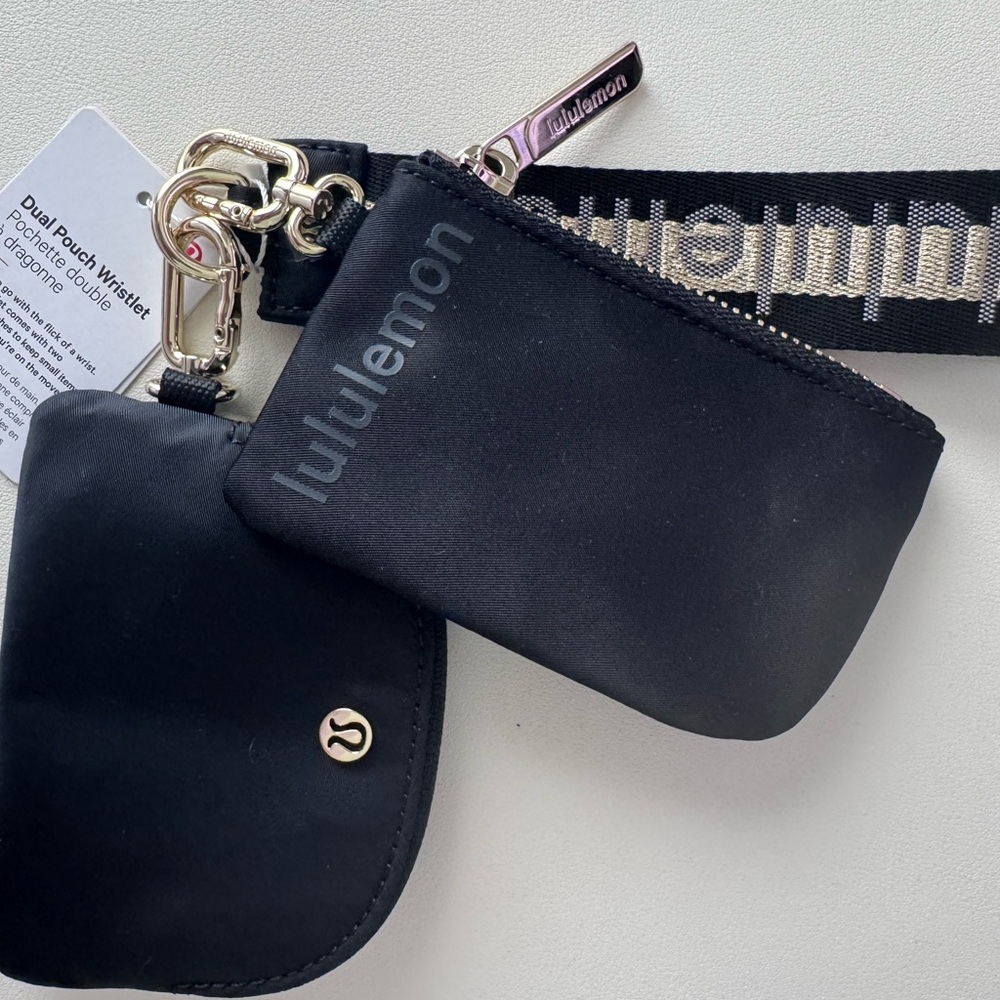 lululemon athletica Black Dual Pouch Wristlet